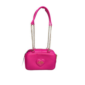 Love Moschino‎ Pink Heart Logo and Gold Leather Accent Shoulder Bag NWT